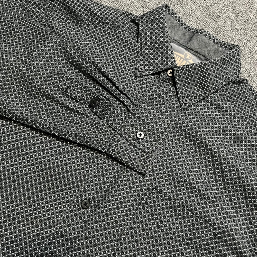 Panhandle Tuf Cooper Performance Black Geometric Print Shirt Men's Large‎